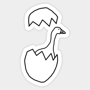 Goose Popping out of his Egg for Easter Sticker